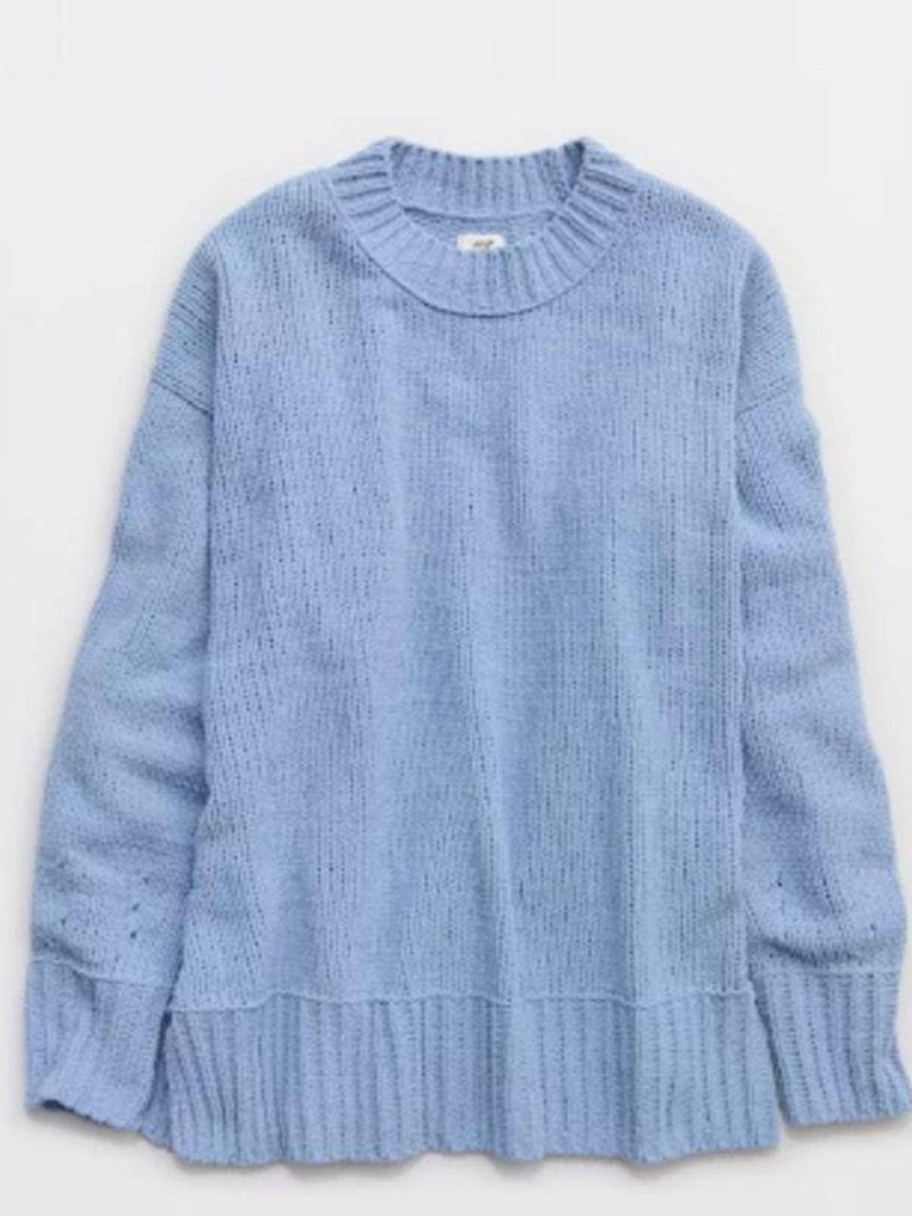 Aerie Light Blue Women's Crewneck Knit Sweater